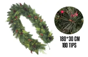 GIRLANDA BOR CRVENE BOBICE 180